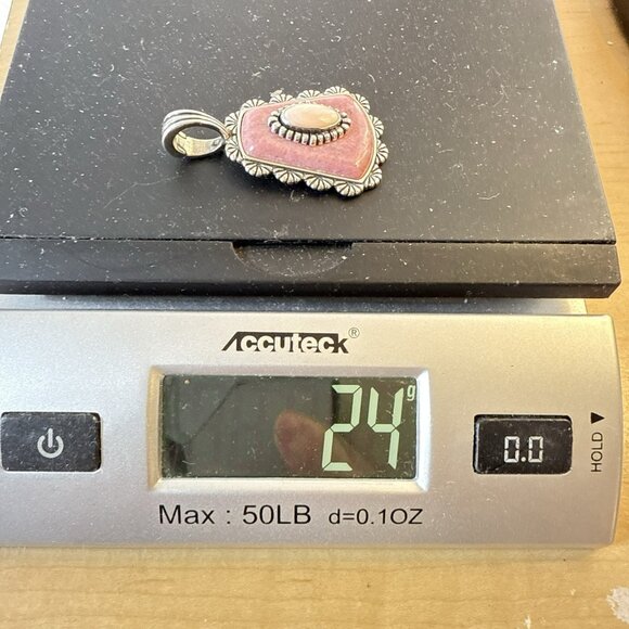 Carolyn Pollack Pendant Enhancer Pink Rhodonite Mother of Pearl Sterling Silver - Picture 9 of 9